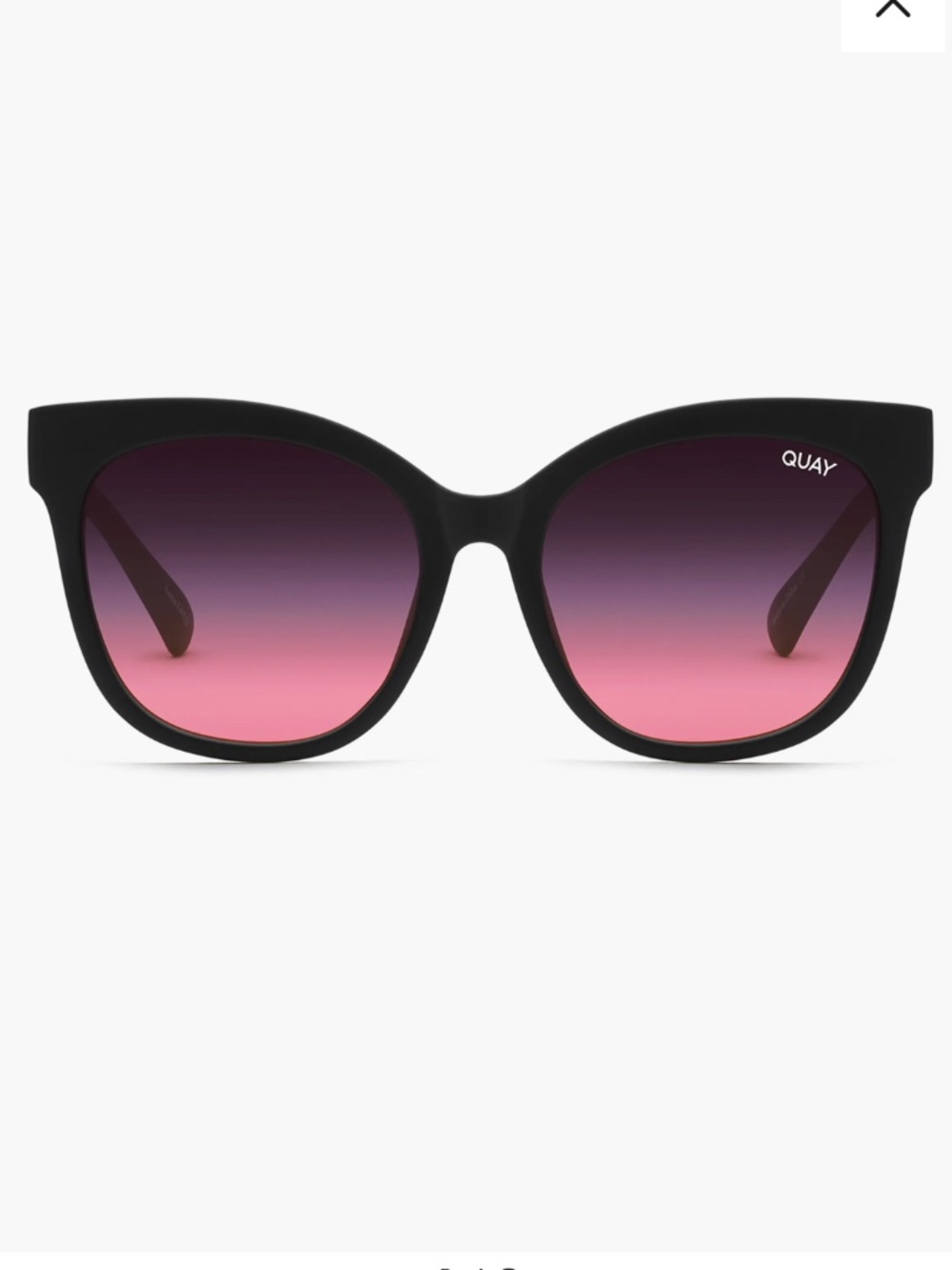 NEW Quay Australia It's My Way Cat Eye Sunglasses Matte Black Pink Ombre Fade